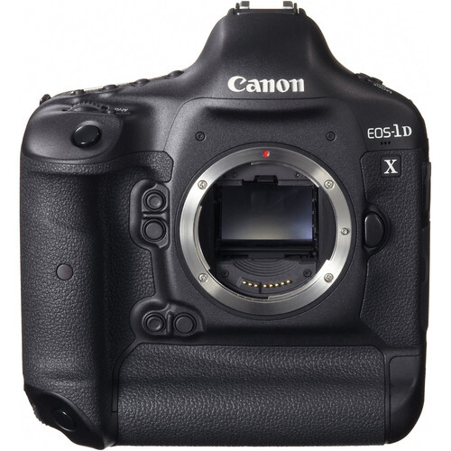 Canon EOS1D X DSLR camera body shown from front with lens mount exposed.
