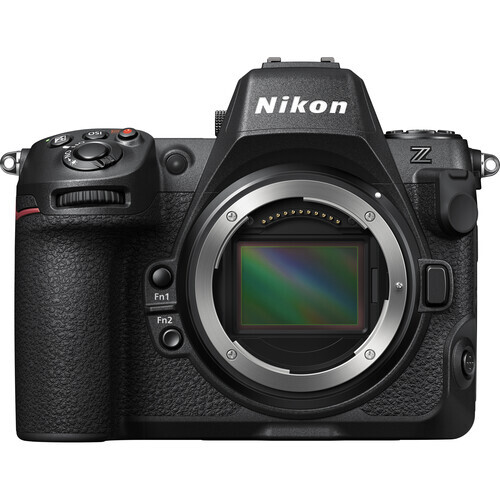 Nikon Z8 mirrorless camera body shown from front with lens mount visible.