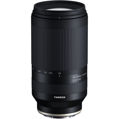 Tamron 70-180mm f/2.8 Di III VXD telephoto zoom lens with black barrel and textured grip.