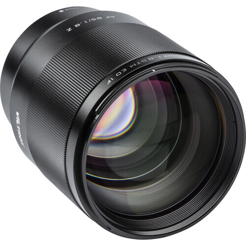 Black telephoto lens with multi-element glass optics visible through the front barrel.