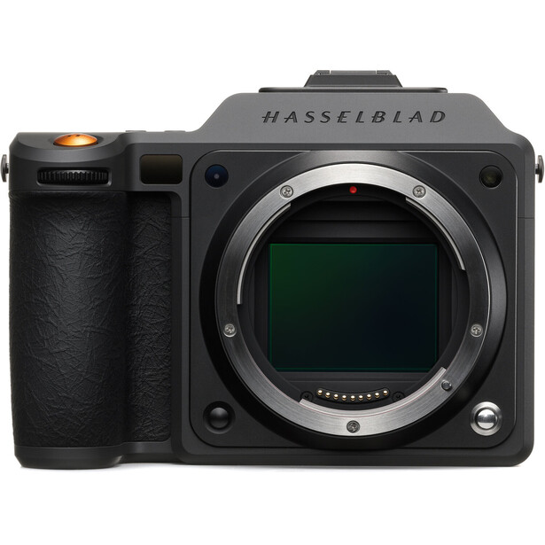 Hasselblad 907X medium format camera body with exposed sensor and open viewfinder port.
