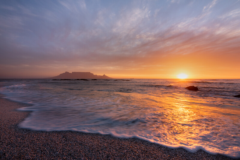 A seascape photography from a lower tripod angle