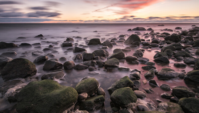Montauk Point without the lighthouse at sunrise.