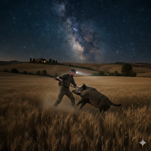 An AI created images of a photographer fighting a wild boar