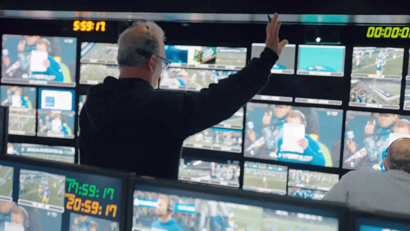 An image of the broadcast booth in the NFL