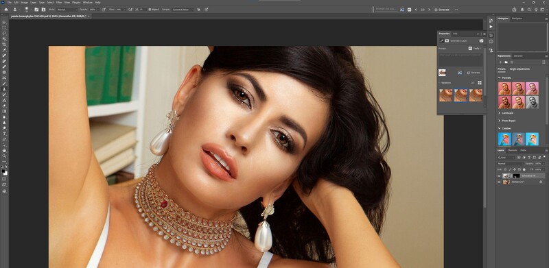 Screenshot of the reference image replacing the pearl necklace. 
