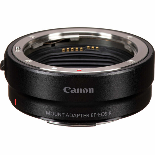 Canon EF to RF Mount Adapter with electronic contacts visible on the rear element.