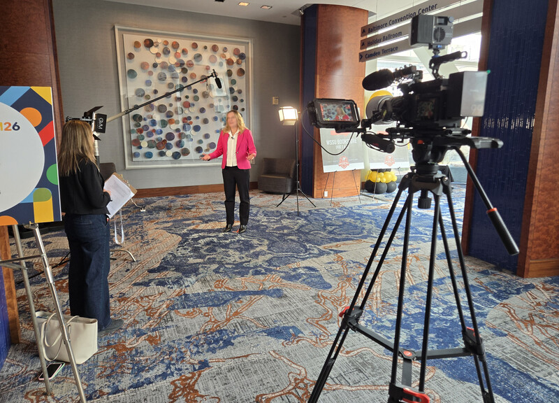 The interview setup I used during the conference. 
