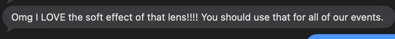 Screenshot of text message