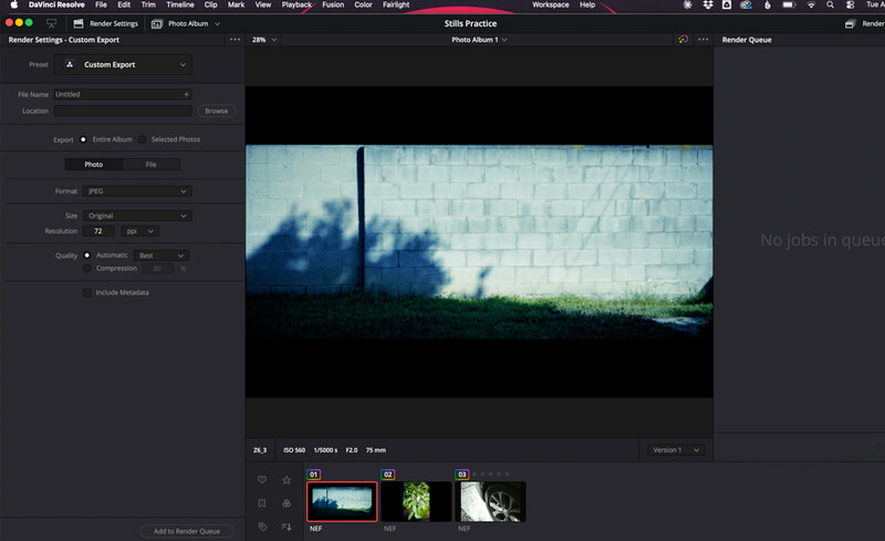 Screenshot of video editing interface showing footage with blue and green color grading applied.