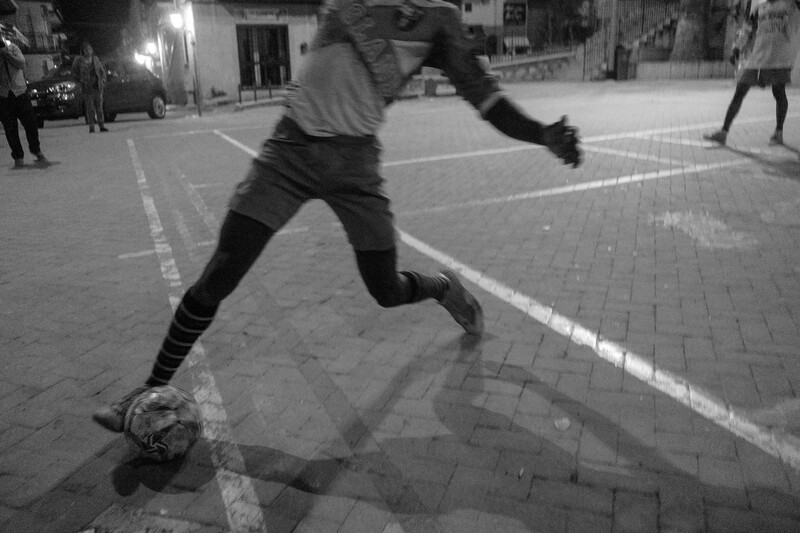 A football match in Bolognetta, outside of Palermo, Sicily, Italy. 2018