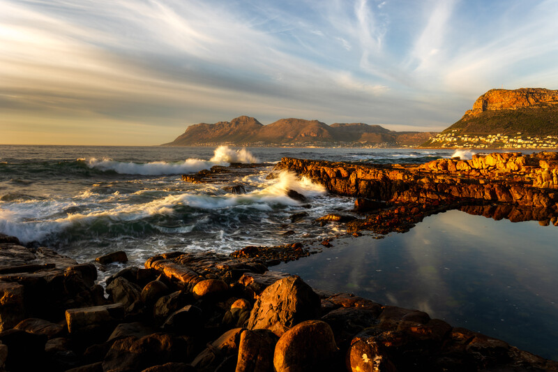 Golden light on the coast of Cape Town