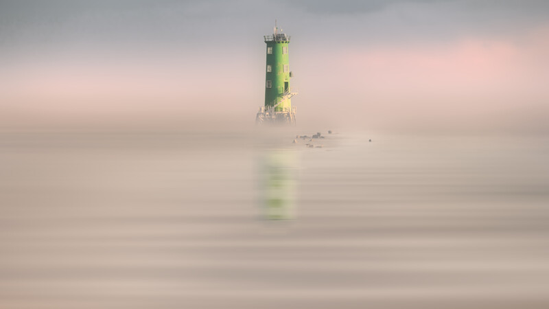 A fine art images created of a Dublin City lighthouse