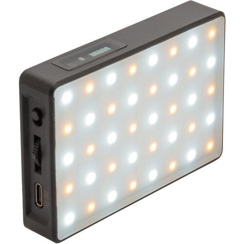 Portable LED light panel with dual color temperature and control interface