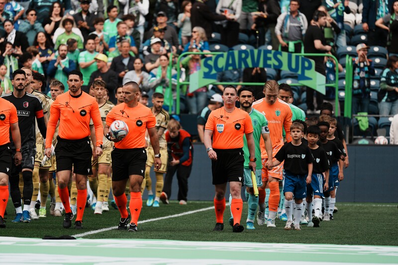 Seattle Sounders FC walk onto Lumen Field