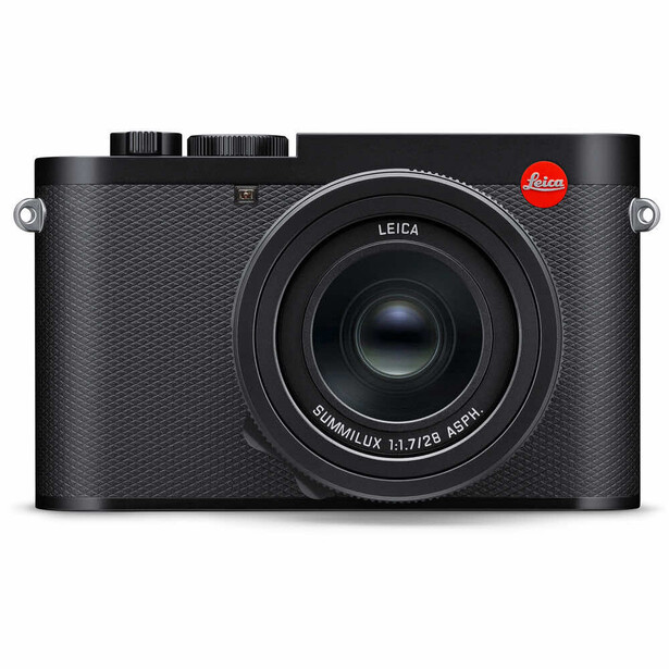 Leica Q2 compact digital camera with fixed 28mm lens, displayed against white background