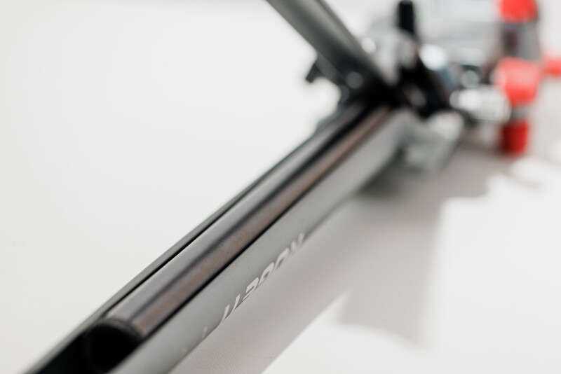 Close-up of a camera crane or jib arm with selective focus on the horizontal boom