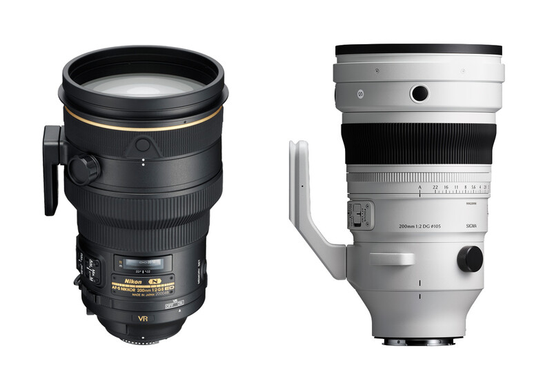 Two professional telephoto lenses displayed side by side against white background