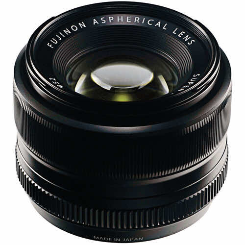 Fujifilm Aspherical lens with multi-element glass construction displayed against neutral background