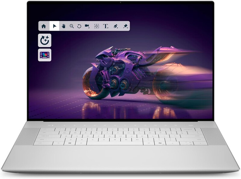 Screenshot of design software displaying a stylized purple and gold motorcycle in motion