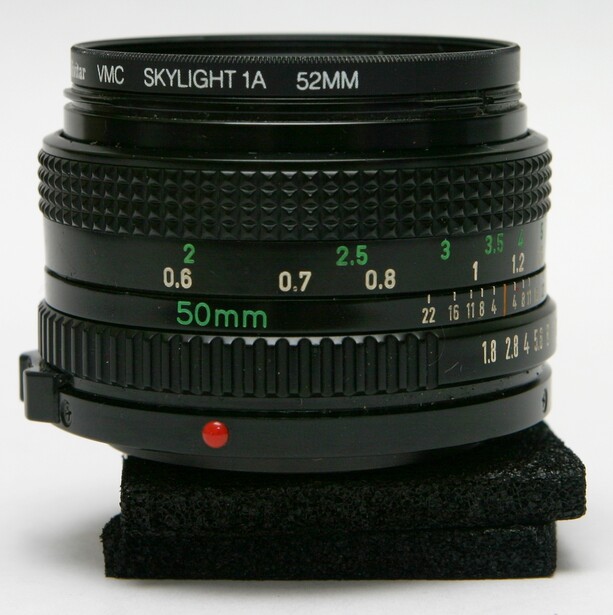 JMC Skylight 1A 52mm lens with 50mm focal length and focus distance markings
