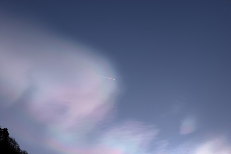 Soft pastel clouds and sky at twilight with wispy formations