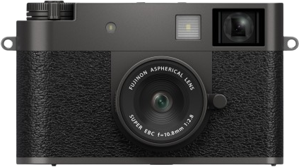 Fujifilm Instax Wide 300 instant camera with black leather body and textured grip