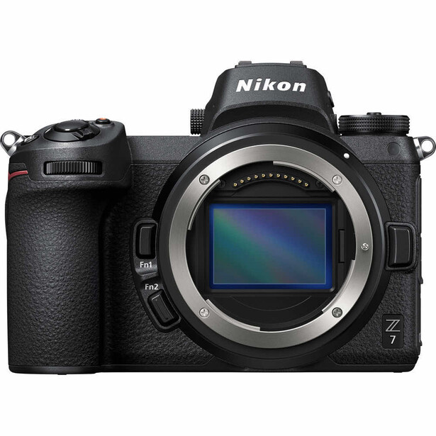 Nikon Z mirrorless camera body front view with open sensor visible