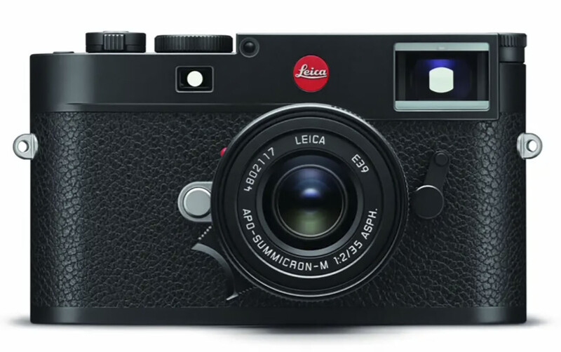 Leica M rangefinder camera with black leather body and Summicron lens