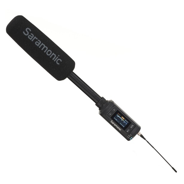 Sennheiser lavalier microphone with windscreen and wireless transmitter pack