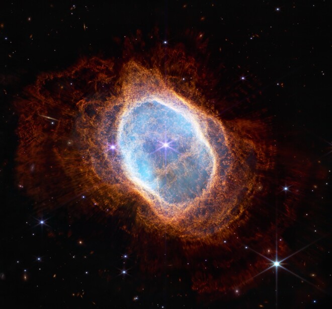The Southern Ring Nebula, a shell of gas and dust cast off by a dying star