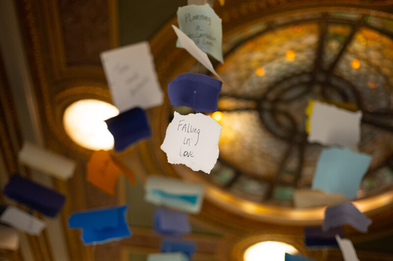A post it with the words Falling in Love