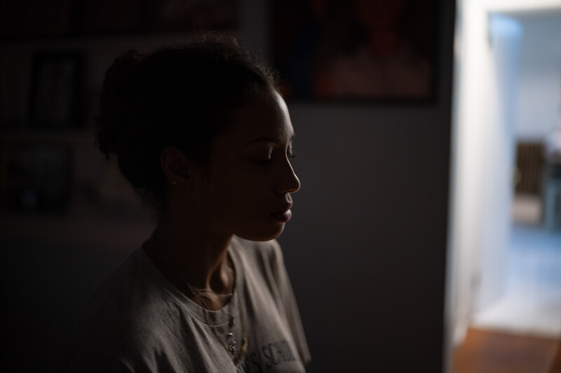 Girl looking down