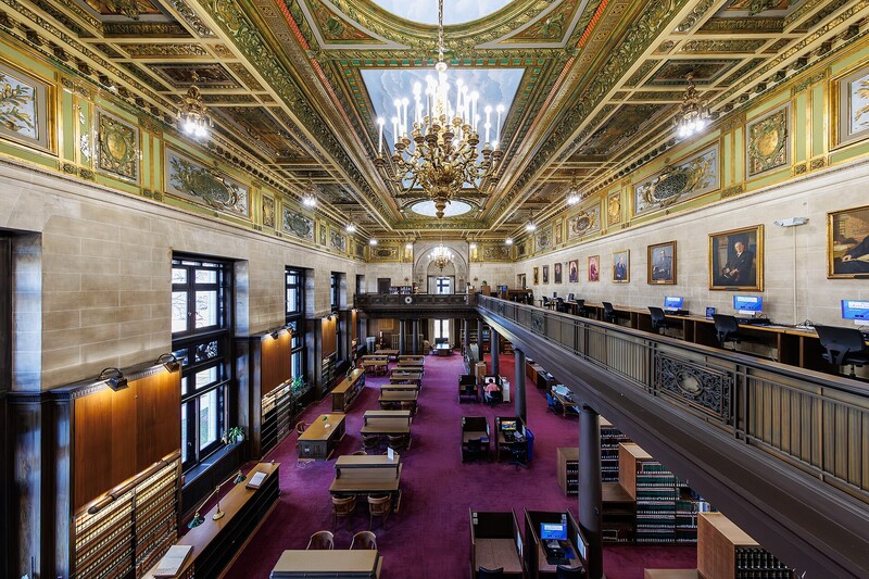 The law reading room of the Connecticut State Library, which shares its Capitol Avenue building in Hartford with the state Supreme Court