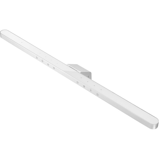 Linear LED light fixture with mounting bracket, angled perspective view