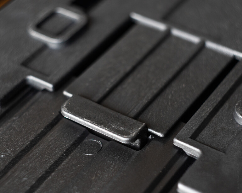 Close-up macro photograph of a computer keyboard key in shallow focus