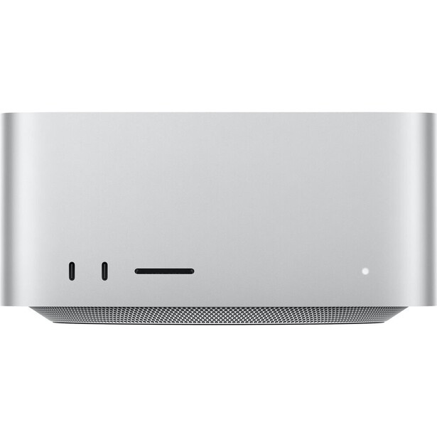 Apple Mac Studio with M5 Max, front view with SD card slot and USB-C ports