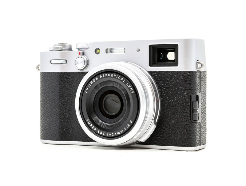 Rangefinder camera with white top plate and black leather body grip