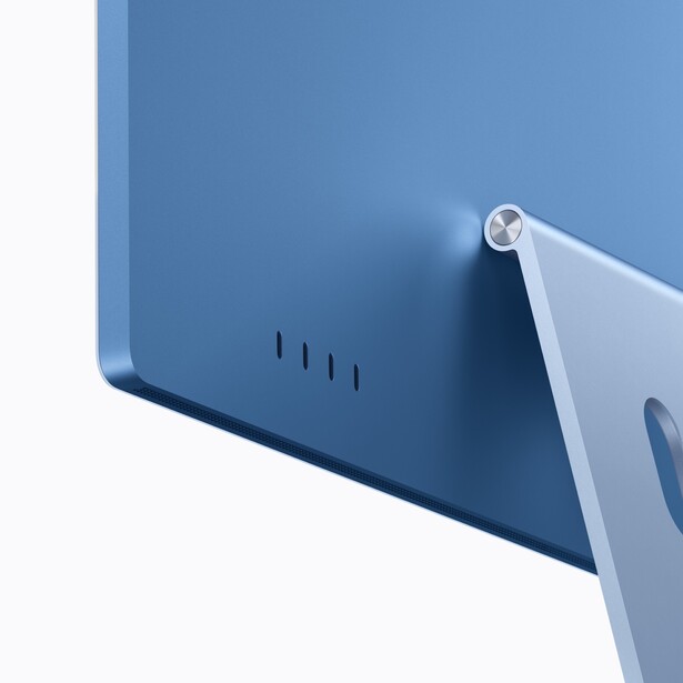 The Thunderbolt 4 ports on the back of the new iMac with M6
