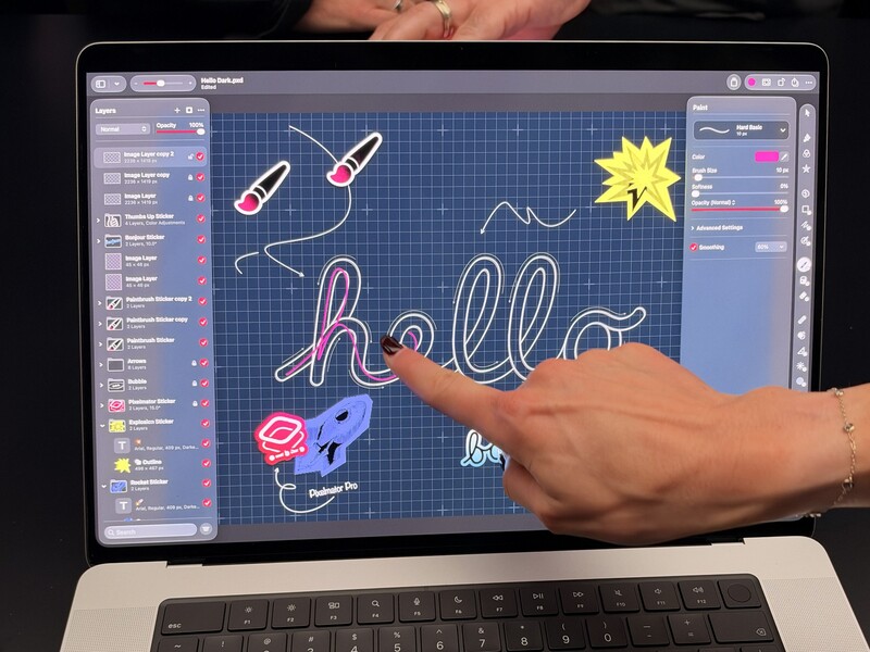 Drawing directly on the canvas in Pixelmator Pro.