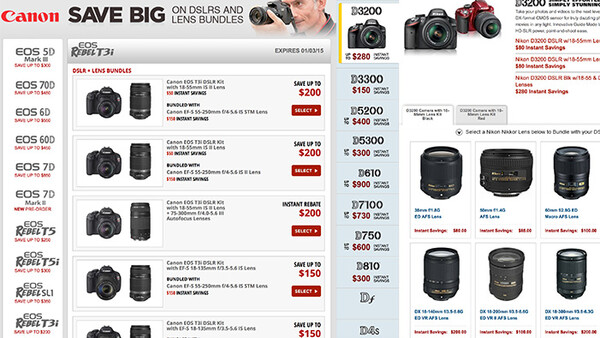 Huge Nikon and Canon DSLR and Lens Bundle Savings