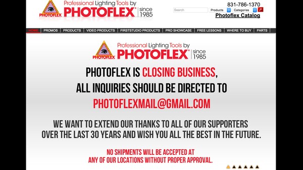 Popular Photo Accessory Company Photoflex Just Went Out Of Business Without Warning