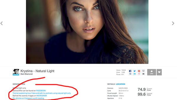 How to Add Links to your Description on 500px