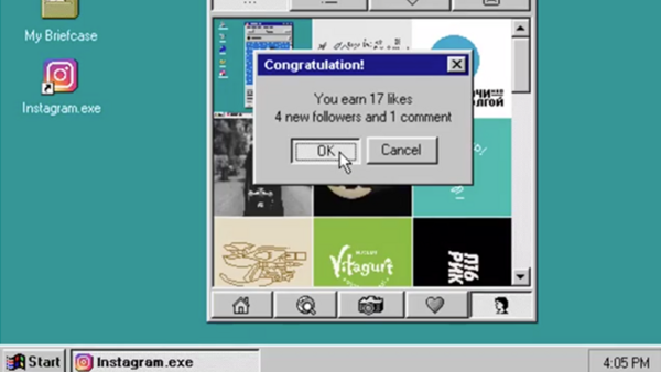 Animator Imagines Instagram on Windows 95
