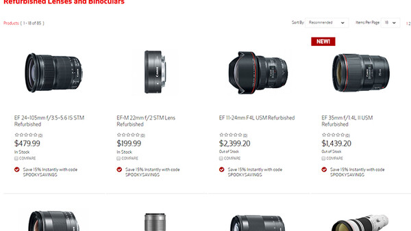 Canon Offering Limited Time Only 15 Percent Off Refurbished Lenses With Coupon Code