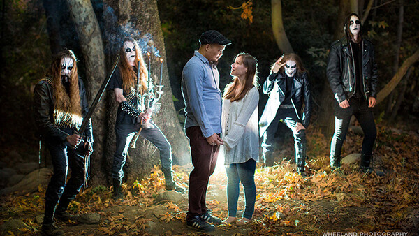 Wedding Photographer Has an Unexpected Guest at Engagement Shoot: A Black Metal Band