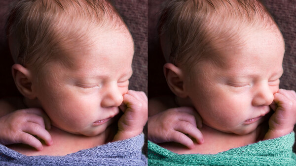 Two Methods for Quickly Changing Wrap Colors for Newborn Photography