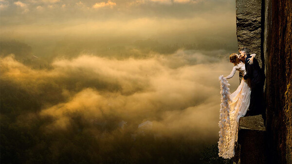 Philbrick Photography's Literal Cliff-Hanging Wedding Photos