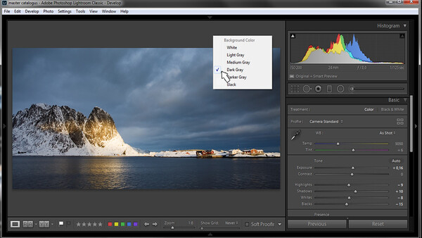 The Effect of the Background Shade in Post Processing