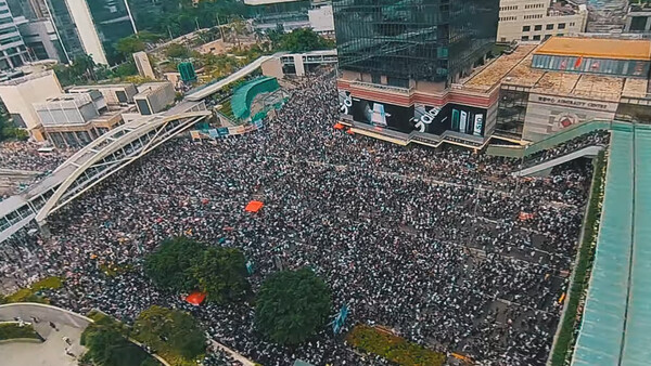 Video Captured by Micro Drone Shows Massive Protest in Hong Kong